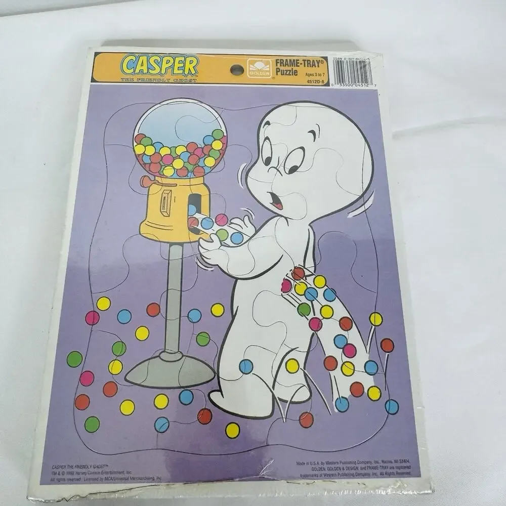 Vintage Golden Frame-Tray Puzzle 4 Pack‎ Bugs Bunny & Casper Friendly Ghost